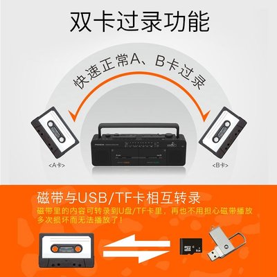 歡樂購鋪子PANDA/熊貓 F-539 大功率雙卡磁帶機錄音機英語多功能教學收錄機