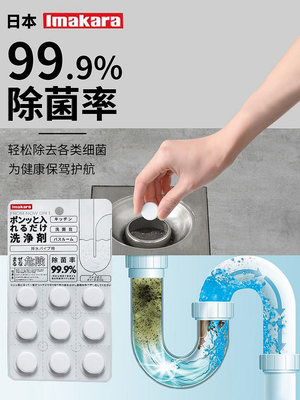 日本家用管道疏通片廚房廁所除臭通下水道神器家用強力溶解堵塞劑~半島鐵盒