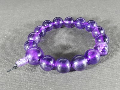 [銀九藝] 12mm 天然紫水晶 手珠 手鍊 男女通用