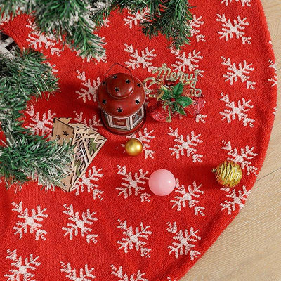 【現貨精選】2023新款提花雪花聖誕樹裙毛絨襪聖誕節用品樹底裝飾聖誕樹圍裙