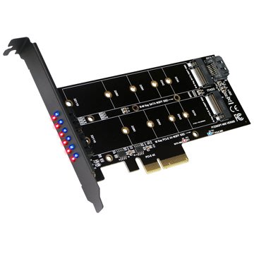 伽利略 PCI-E 4X M.2(NVMe)1埠+(NGFF)1埠 SSD 轉接卡 (PEE4X31)