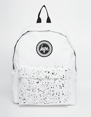 Hype Backpack with Speckle Pocket 白 潑漆 後背包 男女適用 英國 現貨