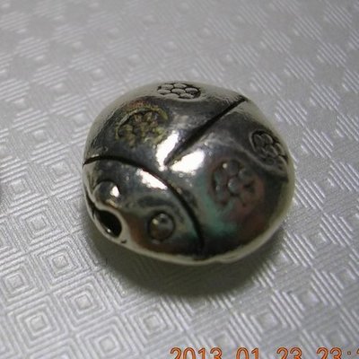 琥珀貓~【925純銀材料配件】造型珠~N8641款~瓢蟲~孔1.5mm~一個