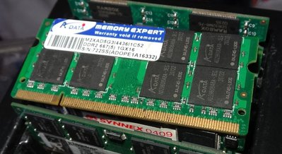 ...點子電腦-北投...中古筆電記憶體1G◎威剛ADATA  1GB DDR2  667◎(歡迎來店測試)180元