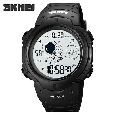 時刻美 SKMEI 1820 太空人錶盤 50M防水電子錶 LED夜光運動手錶 大盤運動多功能顯示手錶 男女手錶 腕錶