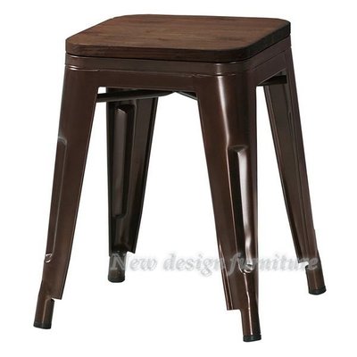 【N D Furniture】台南在地家具-工業風鐵架烤漆咖色椅凳/板凳MC