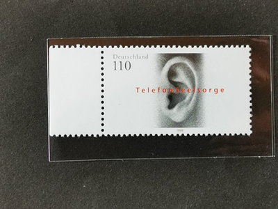 (C6843)德國1998年電話呼救熱線 耳朵(帶邊紙)郵票 1全