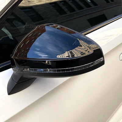 黑色側後視鏡蓋適用於奧迪 A4 A5 B9 2017 2018 2019 S4 S5 RS5 allroad Quatt-優品