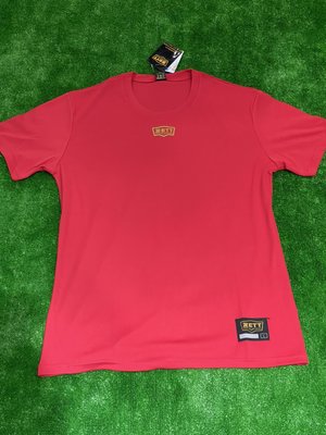 棒球世界全新ZETT 本壘板金標短袖排汗練習衣BOTT826特價 紅色