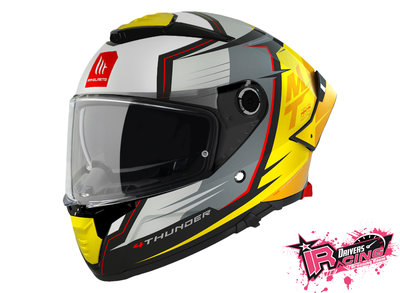 ♚賽車手的試衣間♚ MT Helmets® Thunder 4 SV Pental B3 Matt 消光 灰/黃