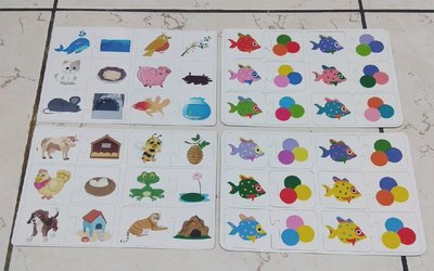 全新 配對卡 益智玩具 (氣泡小魚顏色配對+ 動物棲息地配對) 顏色認知 動物認知