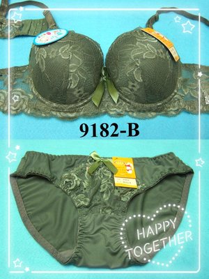 🌷 漾 body 橄欖綠色蕾絲成套內衣 ~立體罩杯 ( 32BC~38BC ) 集中美型