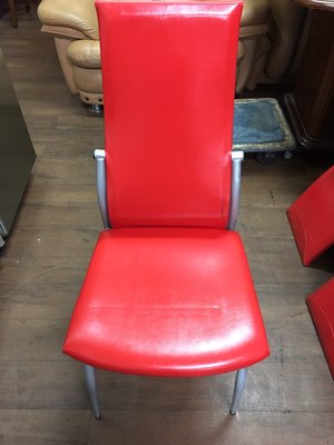 城市二手家具*大紅色皮革餐椅*洽談椅-接待椅-麻將椅-辦公椅-電腦椅-休閒椅-美甲椅-工業風-皮革椅-台中二手