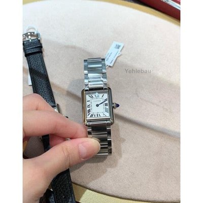 正品（9.6成新） Cartier Tank Must腕錶 / 小號石英機芯 銀色 手錶 WSTA0051