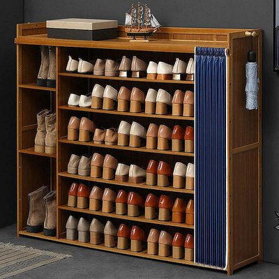 生活居家雜貨鞋櫃簡易多層實木家具鞋架子家用門口防塵玄關收納架儲物現代簡約