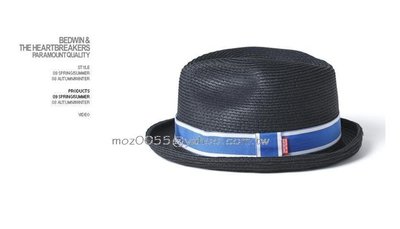 ＊＊日本帶回～BEDWIN STRAW HAT “ADAMS” 黑色 滾藍帶 紳士帽＊＊