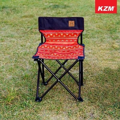 【綠色工場】KAZMI 經典民族風輕巧折疊椅-綠色/紅色 休閒椅 童軍椅 兒童椅 折疊椅 (K5T3C003)