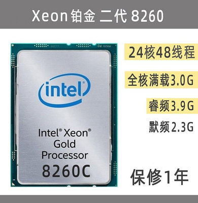 5Cgo🏆權宇 Intel/英特爾 XEON鉑金Platinume 8260C CPU 24核48線程 含稅