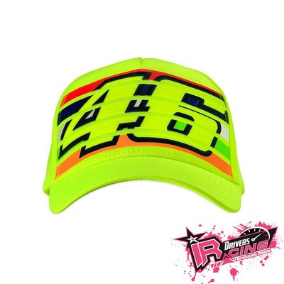 ♚賽車手的試衣間♚ VR46 Rossi 46 STRIPES CAP FLUO YELLOW Cap 網帽 賽車帽