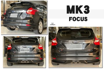 小傑車燈精品--全新 福特 FOCUS MK3 2013 2014 2015 年 ST 式樣 後下巴 含尾飾管 含烤漆