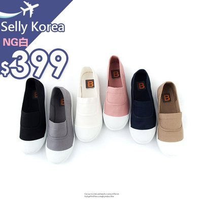 Selly outle 帆布懶人鞋 正韓 奶油頭 休閒鞋 (KR057) 白色37號 NG319