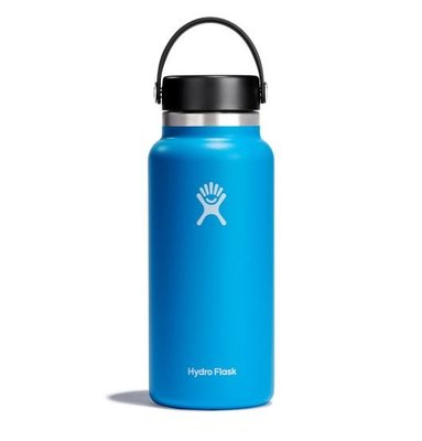 【Hydro Flask】贈水壺袋 寬口 32oz 946ml 海洋藍 美國 不鏽鋼保溫保冰瓶 保冷保溫瓶