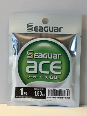 [魚彩釣具]碳纖線 --日本製 Seaguar ace #1號 60m-- 子線 碳素線 卡夢線