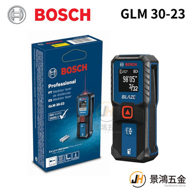 景鴻五金 公司貨 BOSCH 30米 雷射 測距儀 GLM30 GLM30-23 紅光 測距儀 30米測距儀 含稅價