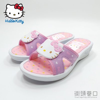 Hello Kitty 凱蒂貓 拖鞋 休閒鞋 童鞋 厚底 點點風 【街頭巷口 Street】KT818124Z 紫色