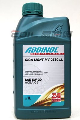【易油網】ADDINOL 5W30 GIGA LIGHT MV 機油 C3 Mobil Motul Total