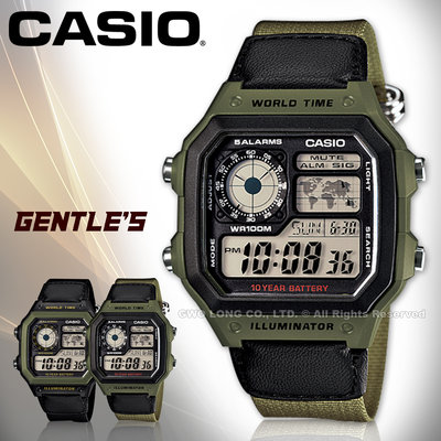 CASIO 卡西歐 手錶專賣店  國隆 AE-1200WHB-3B 男錶 電子錶 帆布錶帶 防水 AE-1200WHB