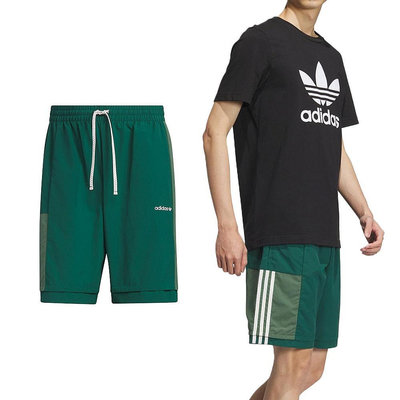 Adidas LT Short M 男 深綠色 三葉草 休閒 運動 短褲 IU4799