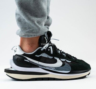【代購】Sacai x Nike VaporWaffle Black White 黑白百搭運動慢跑鞋