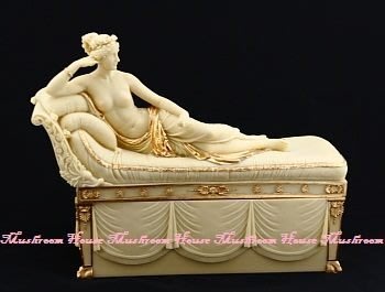 點點蘑菇屋 {藝術雕像擺飾置物盒}義大利進口藝術雕塑~側躺在床上的裸女/珠寶盒 (免運)