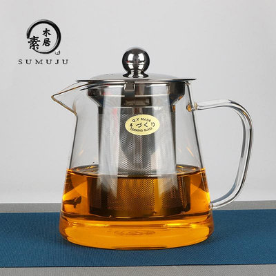 廠家出貨加厚耐高溫泡茶壺不銹鋼過濾玻璃花茶壺茶具沖茶器茶海公杯煮茶器