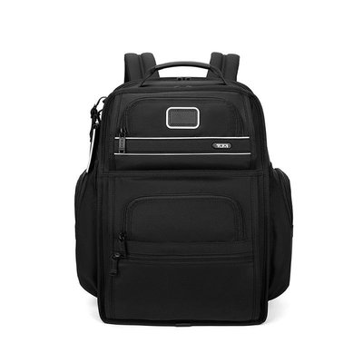 TUMI 2603578D3 黑色拼色 彈道尼龍拼接皮革 多功能多夾層雙肩後背包 背面可插行李箱 獨立電腦夾層 大容量 出差 商務 休閒 限量優惠