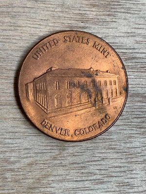 少見，大銅章，美國丹佛中央造幣廠紀念銅章 38MM 26克