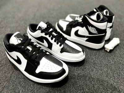 Nike Wmns Air Jordan 1 mid se 低筒 陰陽 黑白 熊貓 配色DR0501-101