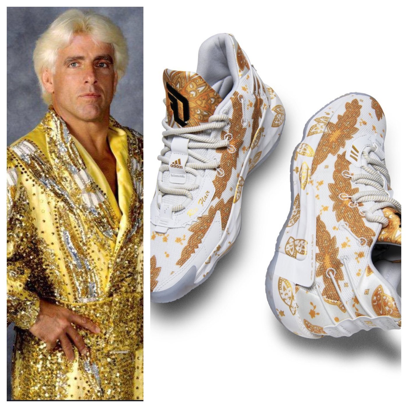 限時特價7月Ric Flair X Adidas Dame 7 GCA 籃球鞋FY2802 白金色