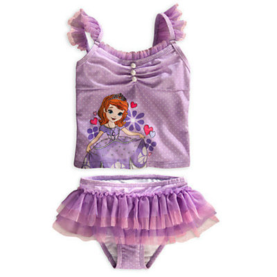 【安琪拉 美國童裝】Disney Store 美國迪士尼紫色蘇菲亞公主2件式蛋糕裙泳裝泳衣