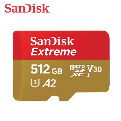 SANDISK Extreme 512G A2 V30 microSDXC U3 記憶卡 (SD-SQXAV-512G)