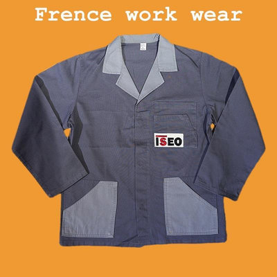 意大利產法式工裝French work wear灰色翻領法國