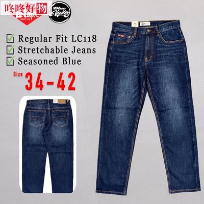 Lee Cooper 男士常規合身可拉伸調味藍色牛仔褲 LC118-1042S-LSB~咚咚好物