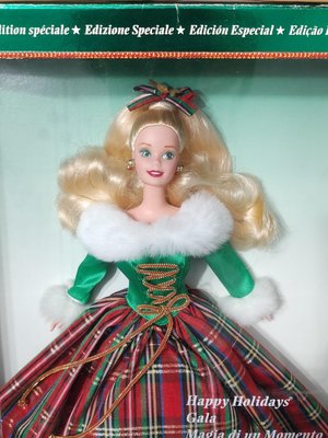 骨董芭比娃娃假日芭比Happy Holiday Gala Barbie/老芭/粉肌/復古/全新盒損現貨