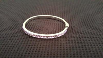 lucy's公主鑲嵌粉红滿鑽18kGp手環(內徑直徑最寬5.4公分)