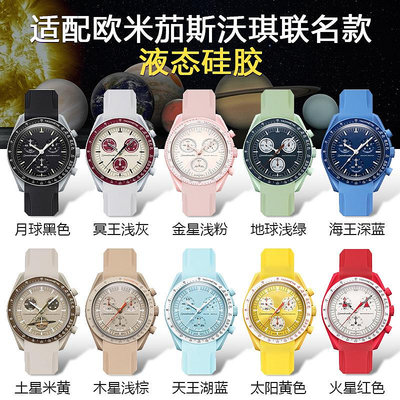 手錶配件 代用swatch×omega歐米茄斯沃琪聯名行星星座月球錶帶moonswatch