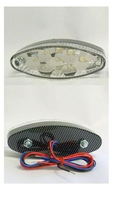 颯 機車配件販售~LED橢圓後燈(透明燈殼) 越野車/檔車 通用款