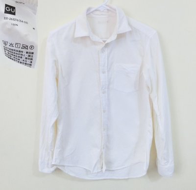 日本GU 米白色長袖襯衫(62