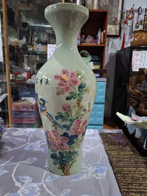 金欣古玩：台灣件：中華陶瓷北投窯綠釉瓷器花瓶擺件拍賣／02128