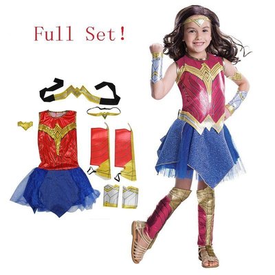 萬圣節服飾 神奇女俠兒童 Wonder Woman神力女超人裝扮 cosplay服裝 女孩子服飾-春風十里